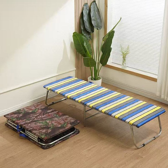 Outdoor foldable bed portable foldable indoor lunch break bed foldable wooden bed accompanying single bed lounge chair for home