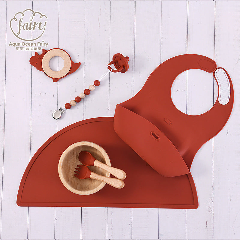 Children's silicone tableware Customized anti-drop baby complementary food Children's tableware Food grade silicone baby tableware set