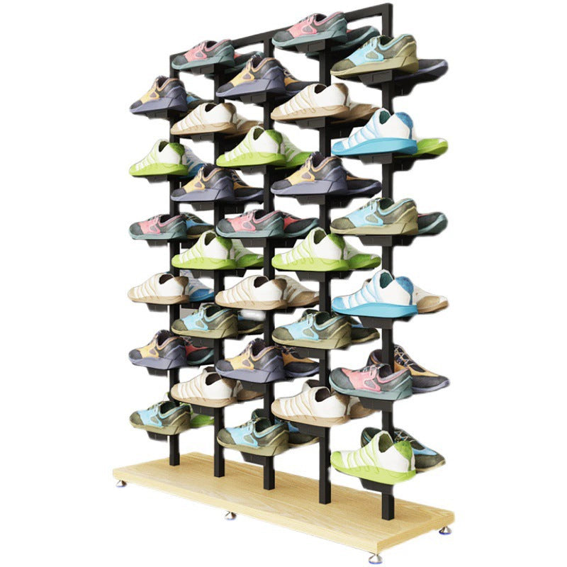 Source Factory Shoe Store Multifunctional Display Rack Double-sided Shelf Single-sided Shelf Metal Rack Removable Shoe Rack Storage