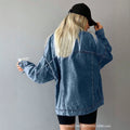 Amazon tiktok pinduoduo export cross-border fashion women's large silhouette lightweight denim jacket outwear
