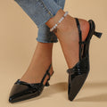 European and american pointed-toe low heel sandals, 2026 summer new arrivals, buckled leather sexy stiletto heels, plus size cross-border closed-toe sandals for women