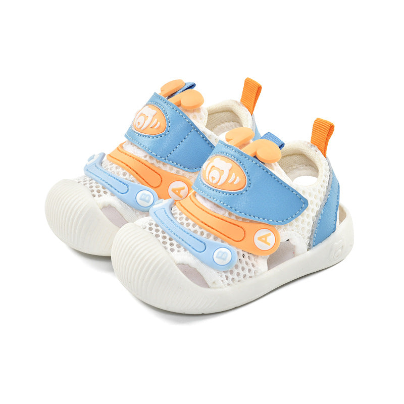 Baby sandals for girls, summer first walker shoes, 0-1-2 years old infant anti-slip soft sole mesh shoes for babies and toddlers, boys' shoes