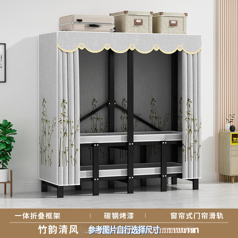 Stereo folding wardrobe, installation-free cloth wardrobe, for home bedroom, strong and durable, simple wardrobe, steel frame storage wardrobe