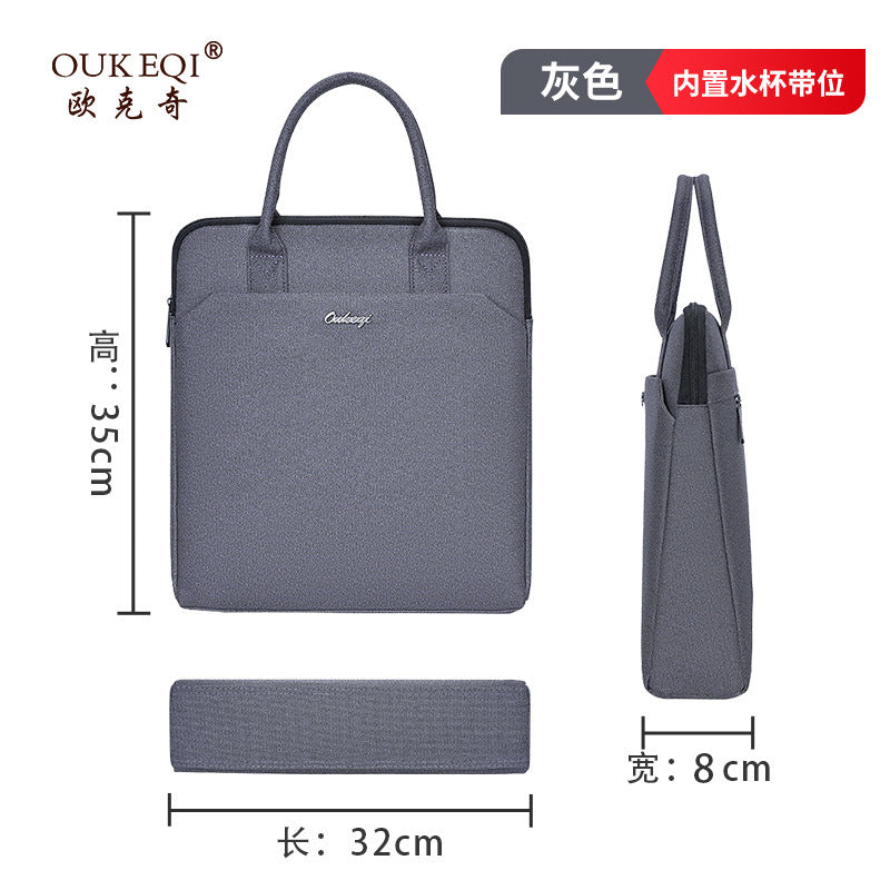 Vertical oxford cloth briefcase - large capacity document bag, customizable with printing, hand-carry gift, conference organizer, office & business bag