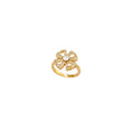 Japanese and korean flower open ring fashion zircon ring female ins simple internet celebrity adjustable stylish ring jewelry