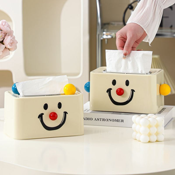 Cream Wind Tissue Box Living Room Household Coffee Table Creative Carton Spring Drawing Box Desktop Napkin Storage Box Cartoon