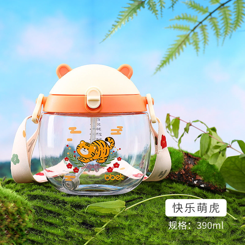 Newborn baby novelty calf water bottle - cartoon tritan kids training cup - preschool/school drinking cup