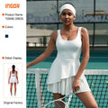 Outwear running butt lift one-piece tennis skirt outdoor with chest pad tight elastic slimming look sports dress for women yoga