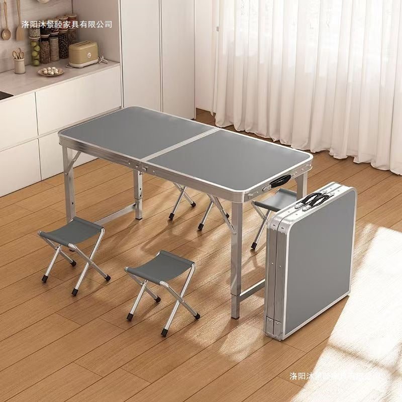 Outdoor foldable table portable camping picnic table night market stall street vendor retractable aluminum alloy foldable table