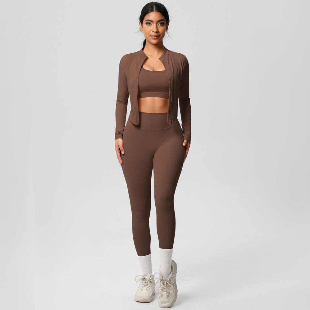 new cloud-like outdoor casual fitness activewear set - quick-dry compression running training yoga suit (3-piece)