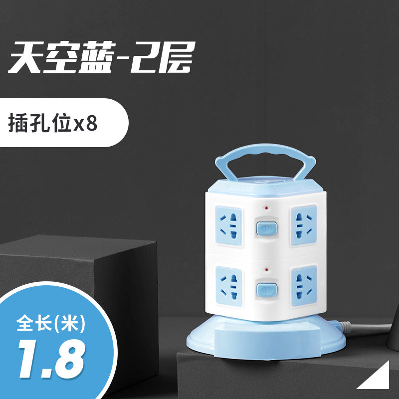 Smart vertical socket panel multi-hole multi-function with usb charging tower type plug strip for home power strip wiring board