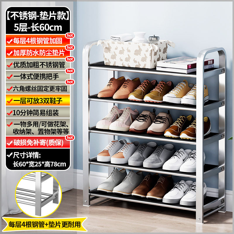 【factory direct】multi-tier stainless steel entryway shoe rack - perfect for dorms, apartments, and rental properties