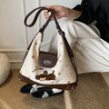 2025 new autumn/winter cute puppy large capacity tote bag - stylish and versatile handbag, commuter shoulder bag, and backpack