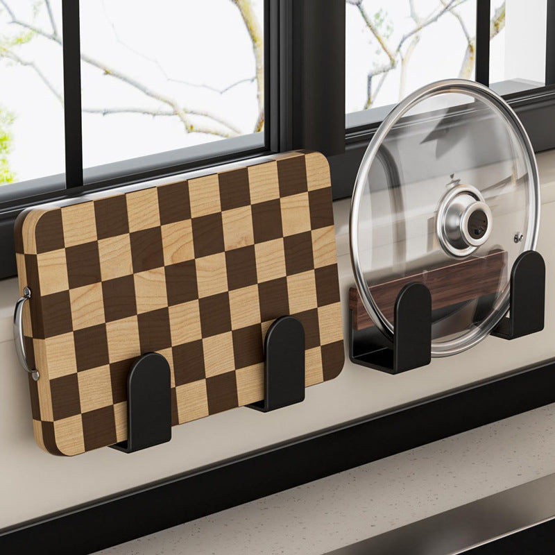 Walnut non-punching lid rack, kitchen rack, wall-mounted cutting board, cutting board, wall storage artifact rack