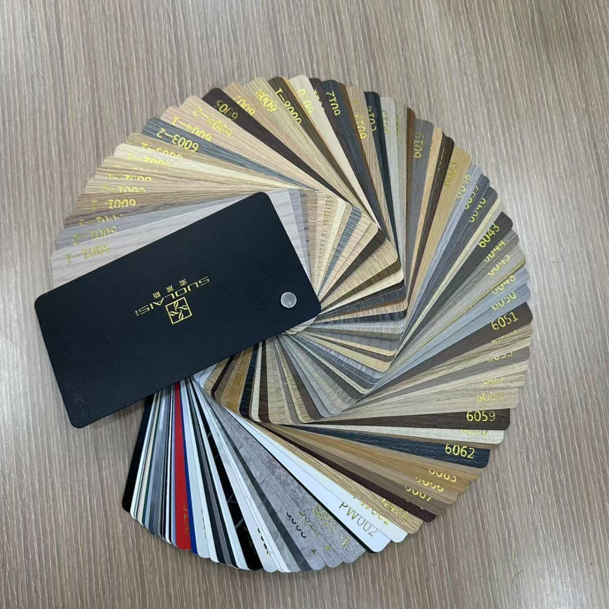 A full set of Solace color card PVC wood grain edge banding furniture wood board hot melt self-adhesive paint-free board glue-free woodworking