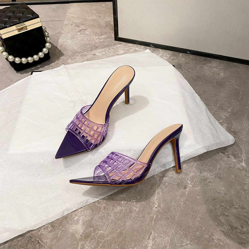 Yx transparent high heels women's summer 2026 new pointed toe stiletto sandals versatile slimming niche design fashion women's shoes