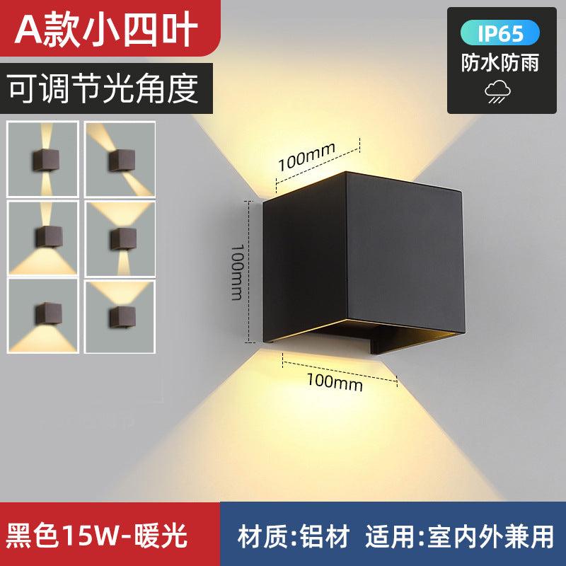 Waterproof led wall lamp courtyard balcony outdoor pillar lamp simple creative garden outdoor stairs wall washer wall lamp