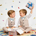 New arrival: factory direct british style boys' plaid vest, shirt, and trousers set - perfect for first birthday celebrations and formal occasions