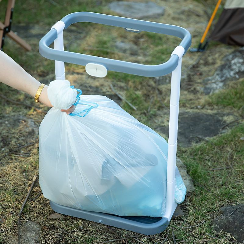 Newly upgraded outdoor folding trash can rack - portable storage for camping, home, and outdoor kitchen use - includes outdoor trash bag holder