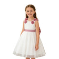 Baby girl dress white flower girl dress first birthday princess dress summer children's day performance host bowknot