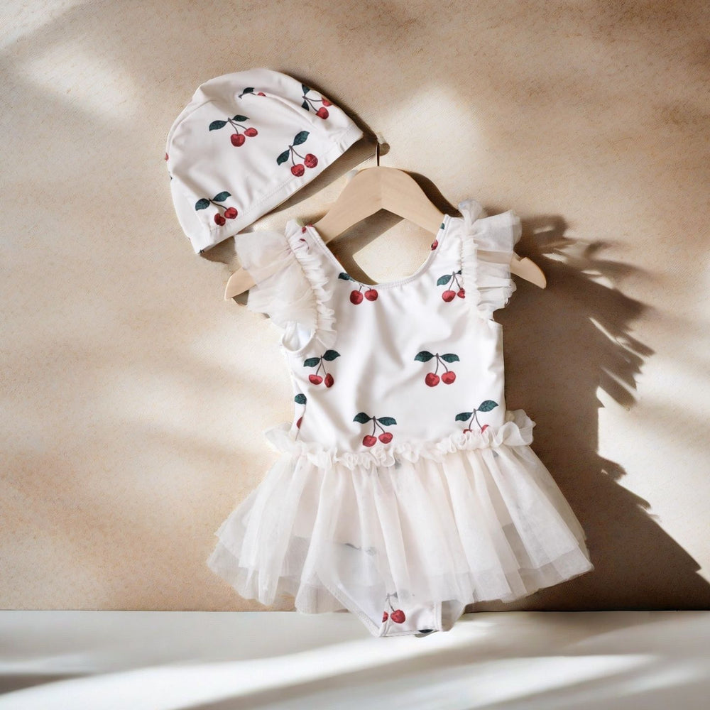 Baby girl swimsuit cute one-piece ins style fresh swimwear  new cartoon print bathing suit