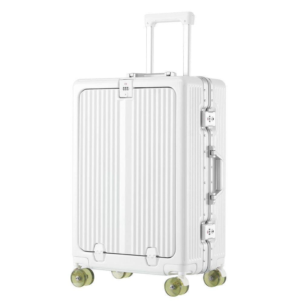 One-click front open aluminum frame 20-inch boarding case, ice skating wheel suitcase, customs lock suitcase 24-inch anti-drop trolley case