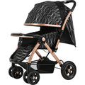 High-view stroller, convertible reclining, foldable four-wheel shock absorbing pram, two-way baby stroller for infants and toddlers