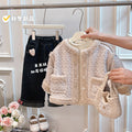Girls' fall/winter fleece-lined outerwear, autumn baby cute early autumn clothes, korean style outing top, children's clothing