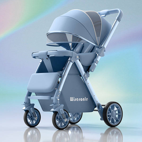 High landscape baby stroller can sit and lie down, lightweight folding two-way shock absorption, newborn baby stroller