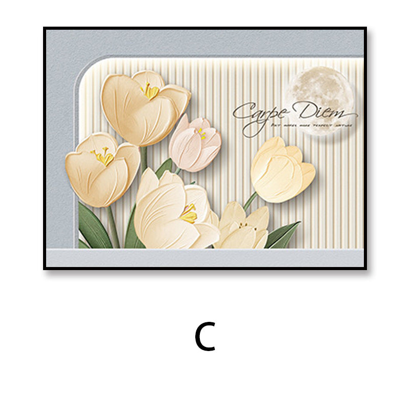 Cream wind meter box decorative painting distribution box flower restaurant cover hanging painting 2024 new non-punching mural