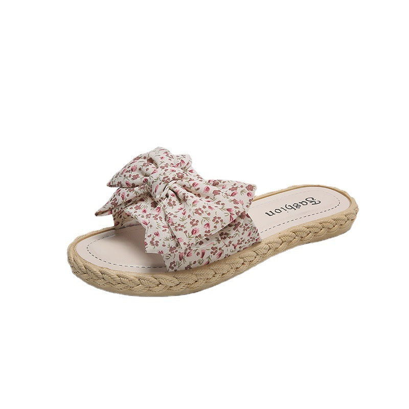 2024 new bowknot slippers - stylish women's summer beach sandals, flat flip-flops