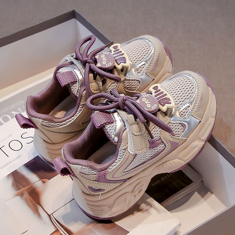 Girls' shoes  new autumn collection: kids' athletic shoes, girls' running shoes, chunky sneakers, mesh breathable shoes for mid-to-large children