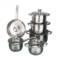 Ready-to-ship 12-piece cookware set: universal thickened stainless steel pots and pans for home boilers and stoves - wholesale gift set