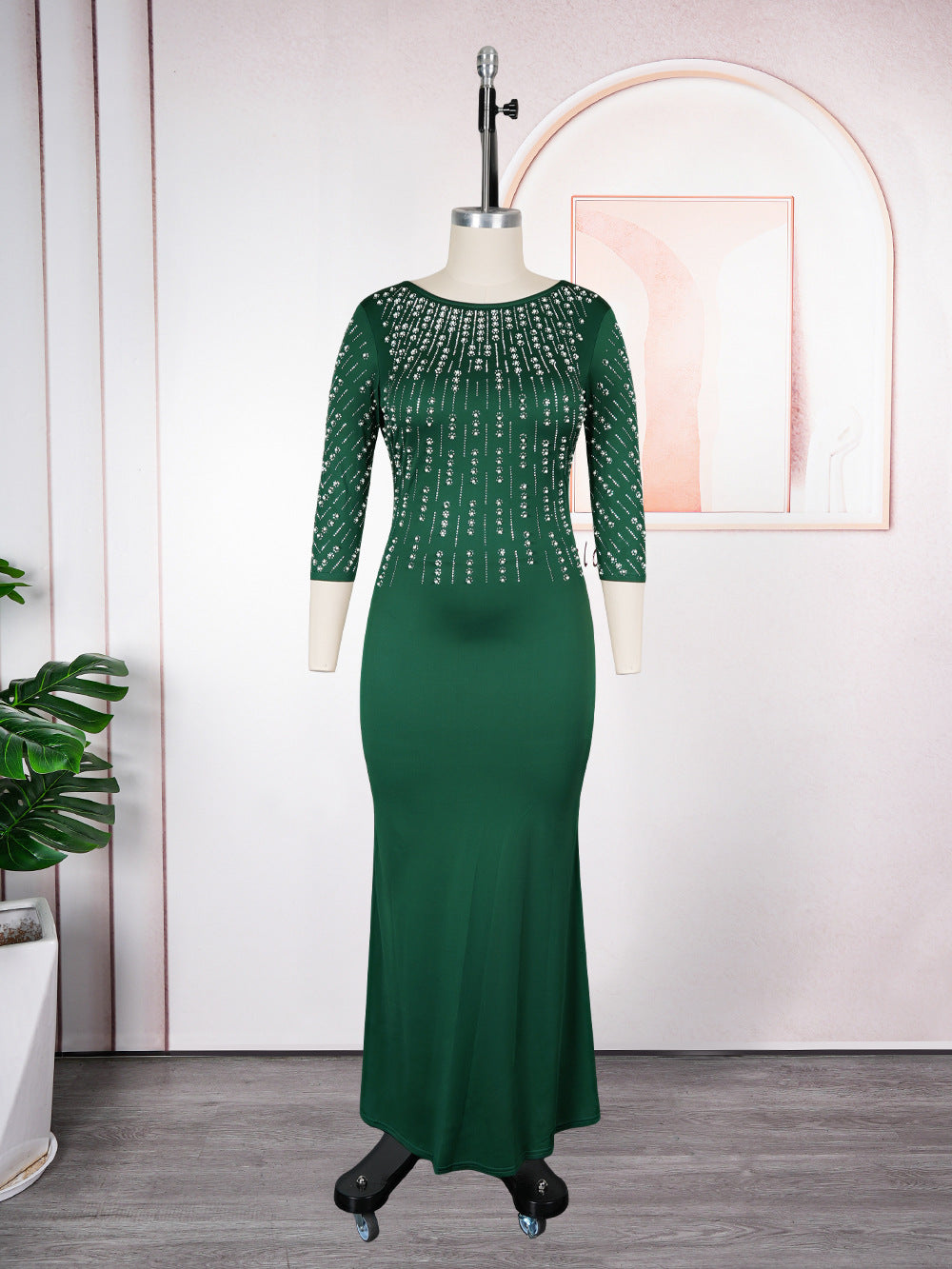 african plus size women's clothing fashionfashionexportnew arrival hot diamond dress  pure colordress