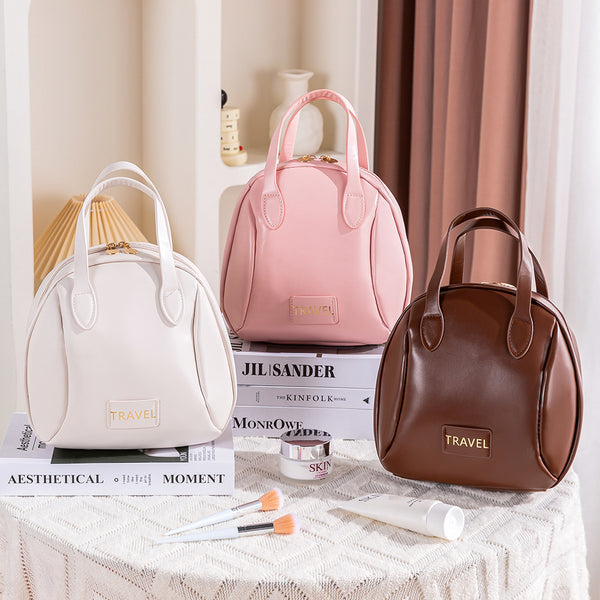 New shell cosmetic bag organ large capacity storage bag PU waterproof classification storage bag portable washing bag