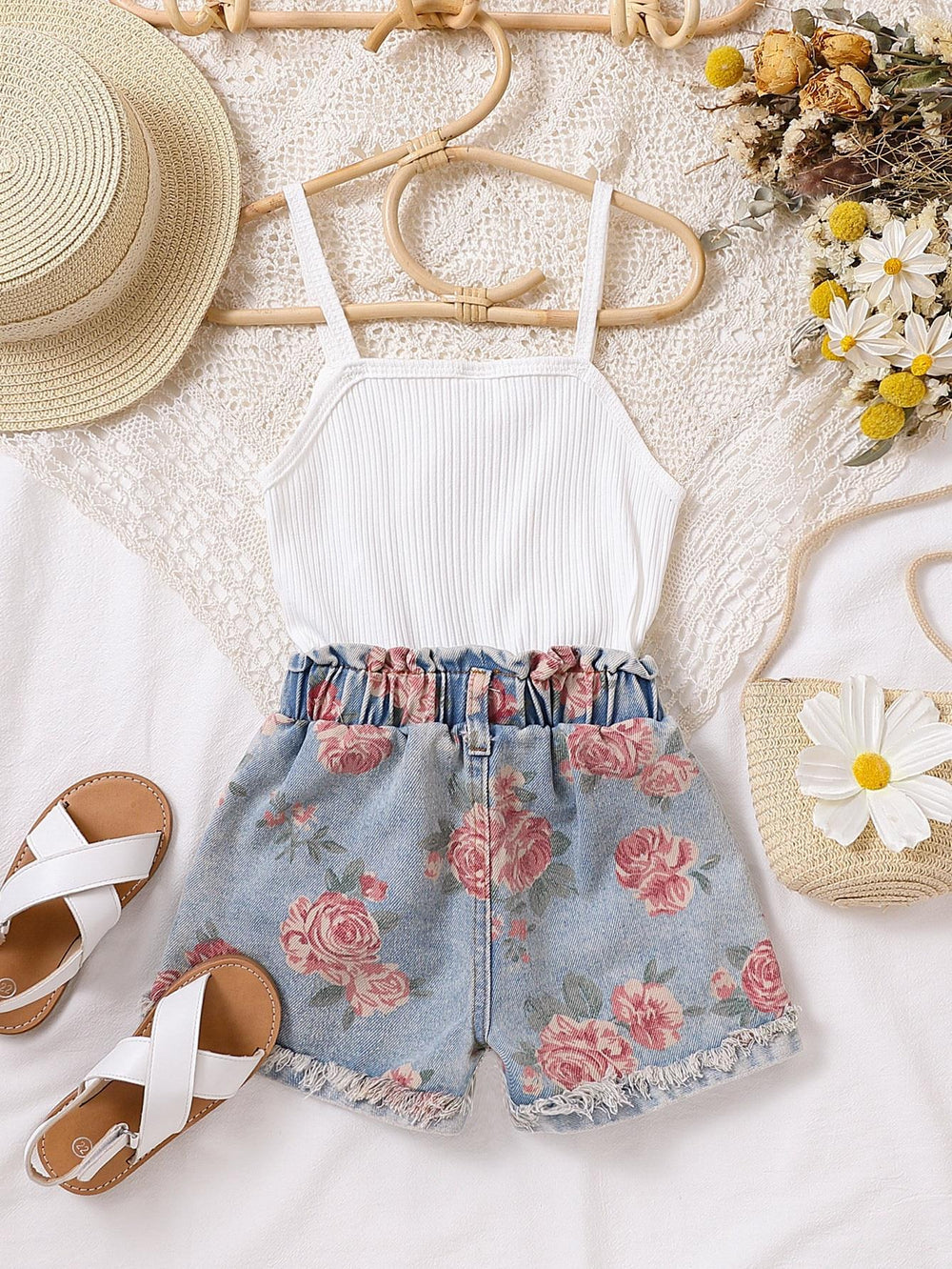 cute girl jumpsuit suspender pit denim printingsuit wholesale one piece drop shipping