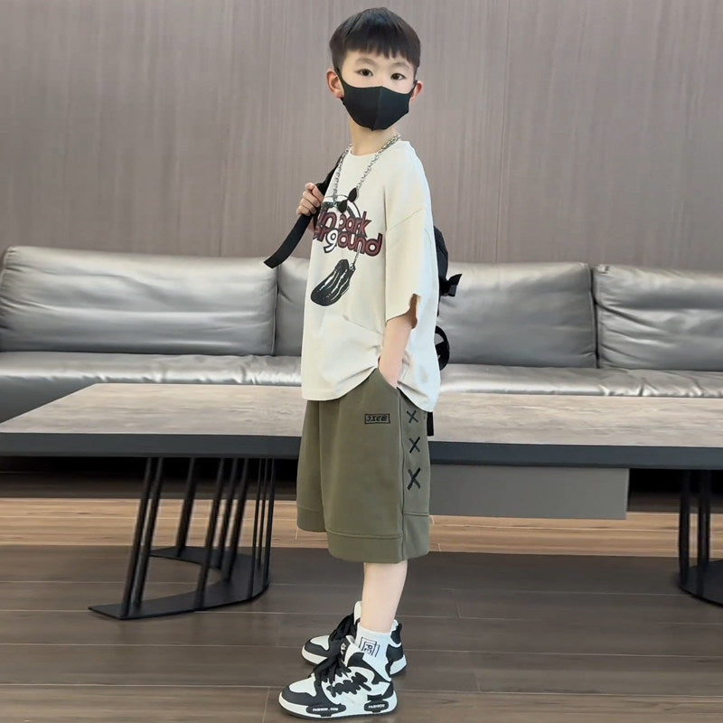 Boys' cargo shorts - lightweight summer style, short sleeve, casual shorts for kids, new  trendy athletic shorts