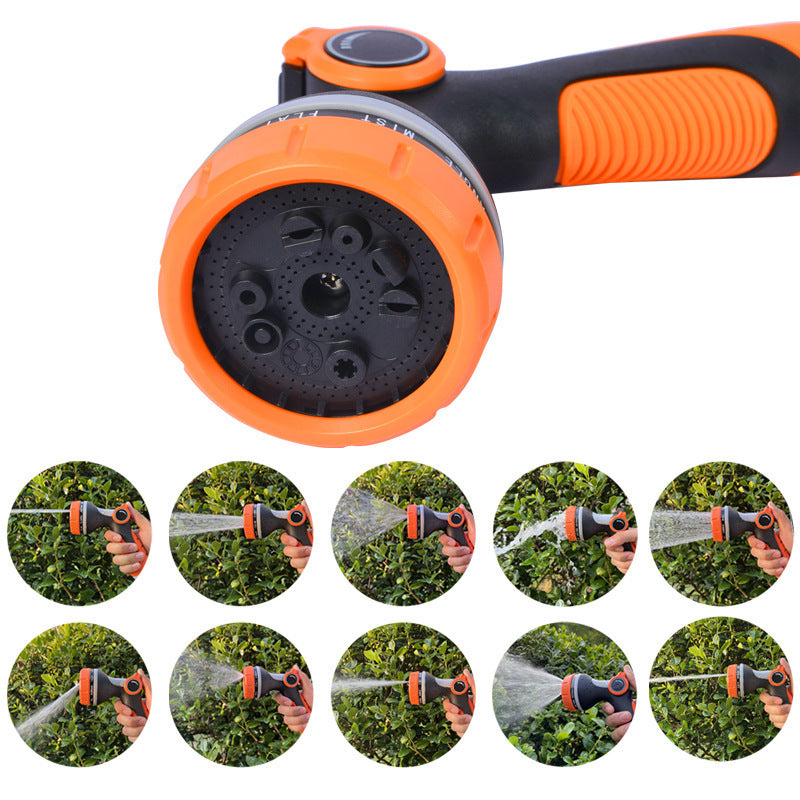 10 functions Garden watering water gun Garden watering artifact Vegetable watering sprinkler ABS glue car wash water gun