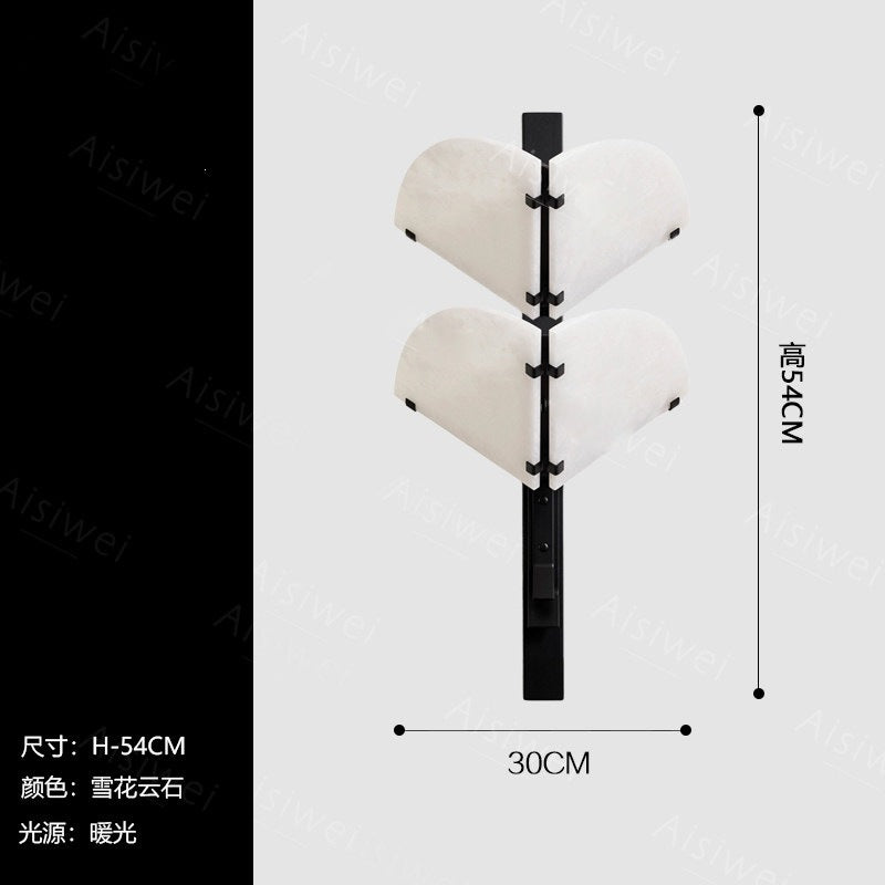 accessible luxury designer marble wall lamp bedside postmodern casual bedroom living room background atmosphere lamp