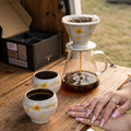 Stylish ceramic coffee utensils retro funnel filter cup for home office hand brewed coffee ceramic funnel filter cup
