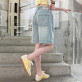 Girls' denim shorts summer outfit  new summer children's capri pants outerwear girls' big kids' pants summer lightweight style