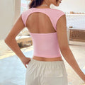 Ins popular  european and american cross-border sexy hot girl design sense of front chest pleats careful backless silm vest