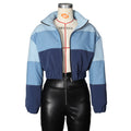 e-commerce source factory: european and american style women's fashion casual denim gradient patchwork cotton jacket