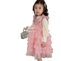 Girls' dress  autumn new arrival: ultra-fairy sequin embroidered children's tulle skirt two-piece princess dress - trendy style