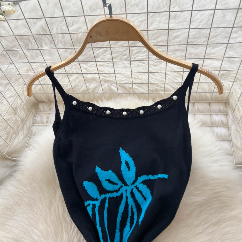 Celebrity heavy industry beading halter suspender backless dress women's summer silmslimming lookelegant hot girl knitting long dress