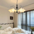 Diamond pleated glass table lamp wall lamp chandelier silver chrome metal retro cream style bedroom bedside bay window soft light