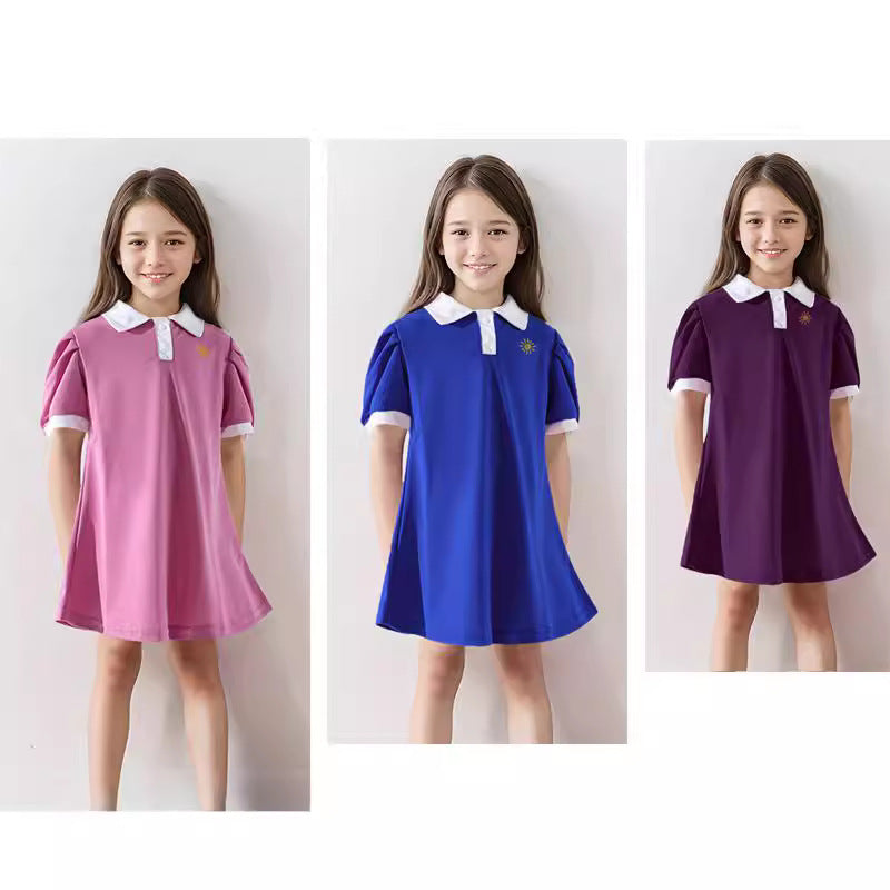Girls' summer dresses, children's clothing, princess dresses, big kids' polo dresses, girls' summer outfits