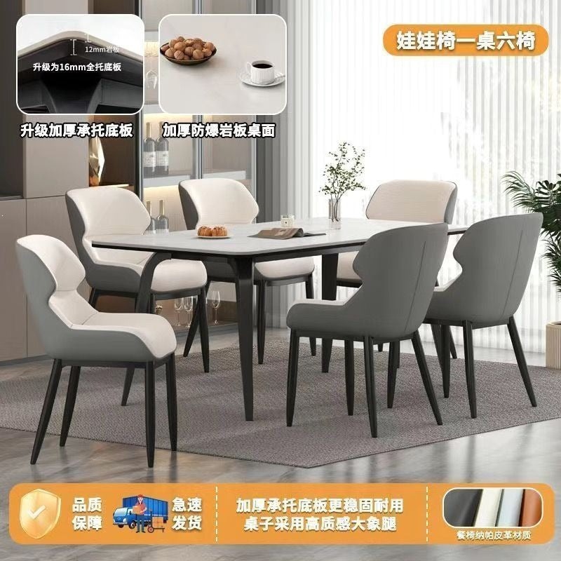 Rock slab dining table for home fully supported dining table and chair combination italian normcoreclassy modern casual rectangular dining table