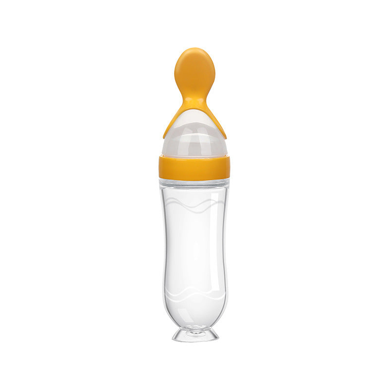 Factory custom baby rice paste bottle baby silicone bottle extrusion spoon children's complementary food bottle baby rice paste spoon