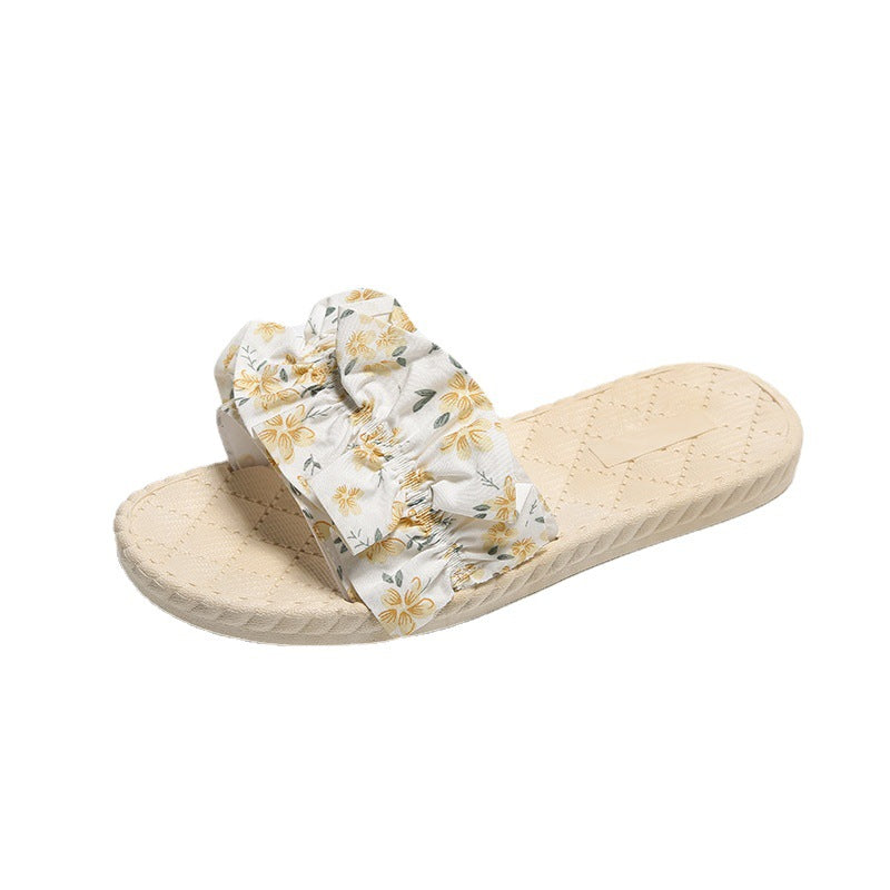 Women's slides - fairycore floral design, soft sole, non-slip flip-flops for outdoor wear, perfect for beach and pool